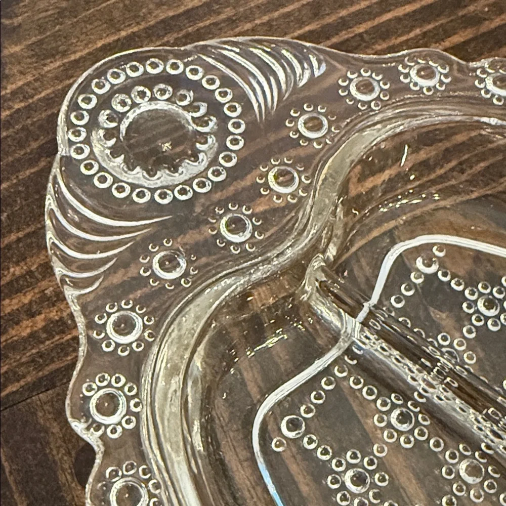 Indiana Glass Clear Oval Divided Dish